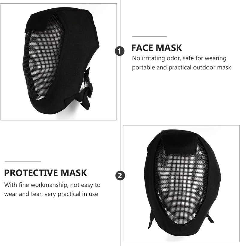 VICASKY Black Metal Mesh 1pc Helmet Operation Gear Steel Fencing Mask Masks Activity Archery Guard Attack Field Black Hema Protector Breathable Built Mesh Accessories Full and for Cover Fencing Gear - Image 2